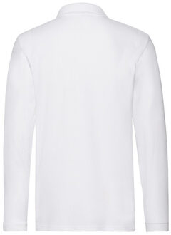 Fruit of the Loom Herenpolo Piqué Katoen met lange mouwen (Wit)