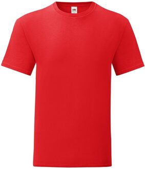 Fruit of the Loom Iconic Tshirt - Kleur: Rood, Maat: S