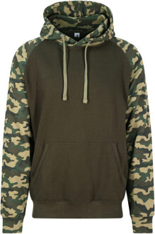 Fruit of the Loom Just Hoods capuchon sweater camouflage/green voor heren - Classic Hooded Sweat - Hoodie - Heren kleding 2XL (EU 56)