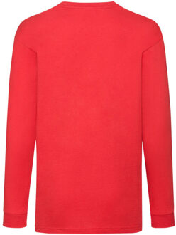 Fruit of the Loom Kinder/kids valueweight t-shirt met lange mouwen - maat 128 Rood