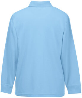 Fruit of the Loom Kinder Polo Lange Mouwen 65/35 Piqué / Kinderpolo (Hemel Blauw) - 7-8J / 122-128cm