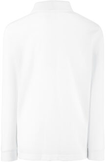 Fruit of the Loom Kinder Polo Lange Mouwen 65/35 Piqué / Kinderpolo (Wit) - 9-10J / 134-140cm
