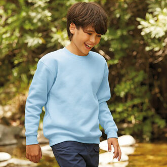Fruit of the Loom Kinder Unisex Premium 70/30 Sweatshirt (Hemel Blauw) - maat 5-6J / 110-116cm