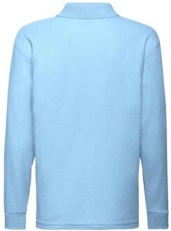 Fruit of the Loom Kinderen/Kinderen Lange Mouw Pique Polo Shirt (Hemelsblauw)