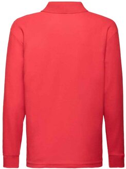 Fruit of the Loom Kinderen/Kinderen Lange Mouw Pique Polo Shirt (Rood) - 14-15J / 164-170cm