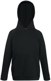 Fruit of the Loom Kinderen Unisex Lichtgewicht Sweatshirt Met Capuchon / Hoodie (Zwart) - maat 14-15J / 164-170cm