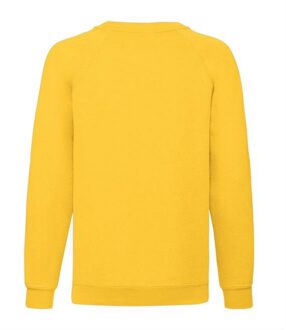 Fruit of the Loom Kinderen Unisex Raglan mouwen Sweatshirt (Zonnebloem) - maat 14-15J / 164-170cm Geel