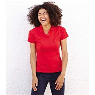 Fruit of the Loom Lady Fit 65/35 Polo Rood,Zwart,Wit,Grijs,Blauw,Groen,Geel - X-Small,Small,Medium,Large,X-Large,XX-Large