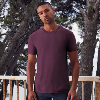 Fruit of the Loom Mens Ringgesponnen Premium Tshirt (Bordeaux) - maat Bourgogne