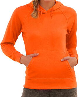 Fruit of the Loom Oranje hoodie / sweater raglan met capuchon voor dames Zwart