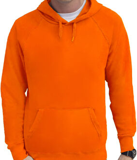 Fruit of the Loom Oranje hoodie / sweater raglan met capuchon voor heren