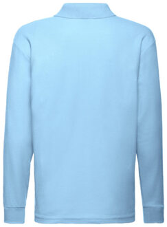 Fruit of the Loom Polo shirt met lange mouwen voor kinderen/kinderen Blauw - 140/146