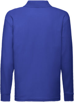 Fruit of the Loom Polo shirt met lange mouwen voor kinderen/kinderen Blauw
