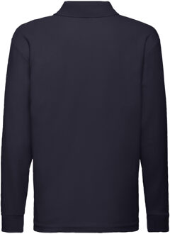 Fruit of the Loom Polo shirt met lange mouwen voor kinderen/Kinderen (Deep Navy) - maat 7-8J / 122-128cm Blauw
