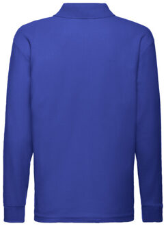 Fruit of the Loom Polo shirt met lange mouwen voor kinderen/kinderen - maat 104 Blauw