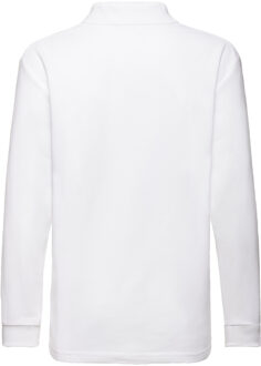 Fruit of the Loom Polo shirt met lange mouwen voor kinderen/kinderen Wit