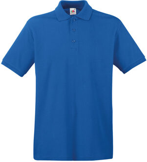 Fruit of the Loom poloshirt premium - blauw - heren - katoen - 180 grams S (EU 48)