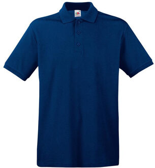 Fruit of the Loom poloshirt premium - navy blauw - heren - katoen - 180 grams