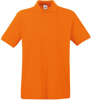 Fruit of the Loom poloshirt premium - oranje - heren - katoen - 180 grams S (EU 48)