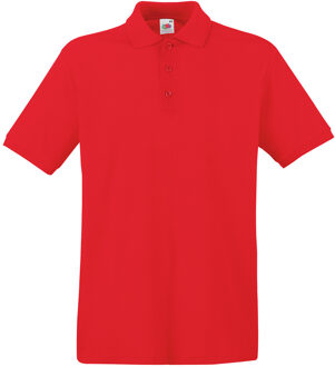 Fruit of the Loom poloshirt premium - rood - heren - katoen - 180 grams S (EU 48)