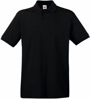 Fruit of the Loom poloshirt premium - zwart - heren - katoen - 180 grams