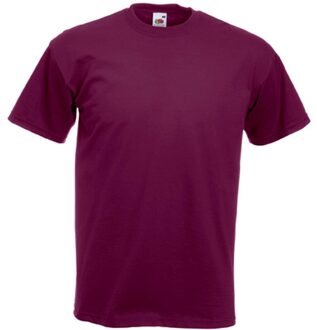 Fruit of the Loom Set van 2x stuks basic bordeaux rood t-shirt voor heren, maat: XL (42/54)
