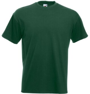 Fruit of the Loom Set van 2x stuks basic donker groene t-shirt voor heren - voordelige 100% katoen shirts - Regular fit, maat: L (40/52)