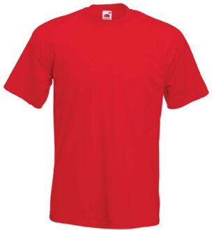 Fruit of the Loom Set van 2x stuks basic rode t-shirt voor heren - voordelige 100% katoenen shirts - Regular fit, maat: M (38/50)