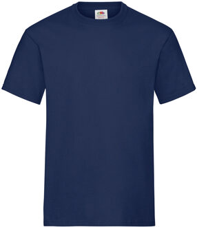 Fruit of the Loom Set van 2x stuks donkerblauwe/navy t-shirts ronde hals 195 gr heavy T voor heren, maat: XL (EU 54)