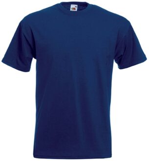 Fruit of the Loom Set van 2x stuks grote maten basic navy blauw t-shirts voor heren, maat: 4XL (48/60)