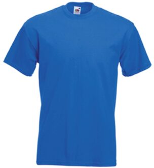 Fruit of the Loom Set van 3x stuks basic kobalt blauw t-shirt voor heren, maat: M (38/50)