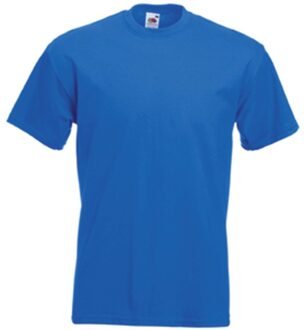 Fruit of the Loom Set van 3x stuks basic kobalt blauw t-shirt voor heren - voordelige katoenen shirts - 100% katoen. Regular fit, maat: L (40/52)