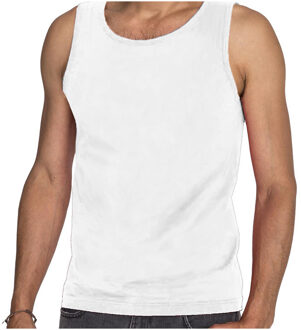 Fruit of the Loom Set van 3x stuks witte tanktop / hemdje / singlet voor heren Fruit of The Loom, maat: L