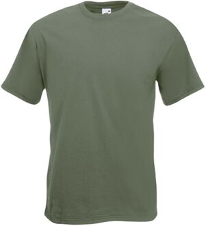 Fruit of the Loom T-shirt - heren - korte mouwen - olijfgroen - 100% katoen t-shirts - Regular fit