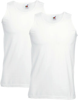 Fruit of the Loom tanktop/singlet - 2x - wit - katoen, maat: L (EU 52)