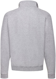 Fruit of the Loom Uniseks classic heather zip neck sweatshirt voor volwassenen Grijs