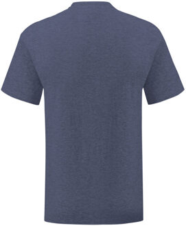 Fruit of the Loom Unisex adult iconic heather t-shirt - maat XXXL Blauw