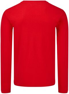 Fruit of the Loom Unisex adult iconic t-shirt met lange mouwen Rood