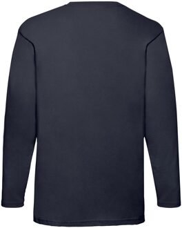 Fruit of the Loom Unisex Adult Valueweight Effen T-shirt met lange mouwen (Deep Navy) - maat L Blauw