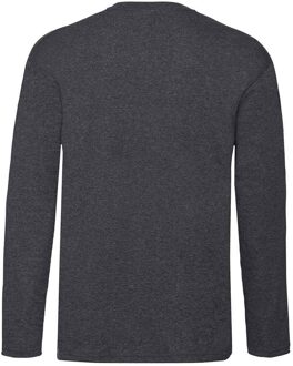 Fruit of the Loom Unisex Adult Valueweight Effen T-shirt met lange mouwen (Donkere Heide) Donkergrijs
