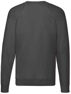 Fruit of the Loom Unisex Lichtgewicht Raglan Sweatshirt voor volwassenen (Licht Grafiet) Grijs - XL