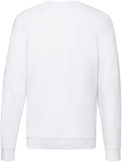 Fruit of the Loom Unisex lichtgewicht raglan sweatshirt voor volwassenen Wit