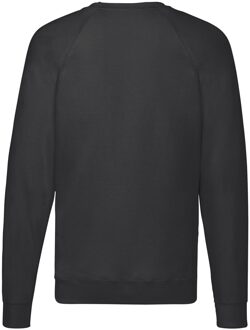 Fruit of the Loom Unisex Lichtgewicht Raglan Sweatshirt voor volwassenen (Zwart) - maat XL