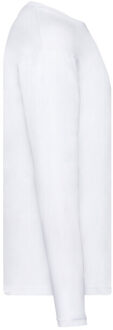 Fruit of the Loom Unisex original effen t-shirt met lange mouwen voor volwassenen Wit - S