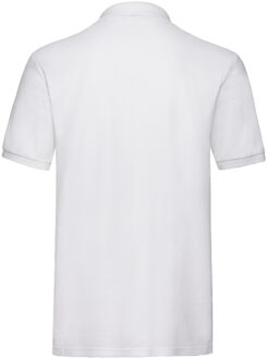 Fruit of the Loom Unisex Premium Piqué Katoenen Poloshirt voor Volwassenen (Wit) - maat L