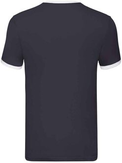 Fruit of the Loom Unisex Ringer T-shirt voor volwassenen (Marine / Wit) Navy