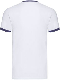 Fruit of the Loom Unisex Ringer T-shirt voor volwassenen (Wit/Zwaar) - maat