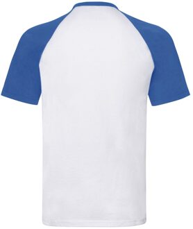 Fruit of the Loom Unisex Volwassen Contrast Honkbal T-shirt (Wit/royaal blauw) - maat