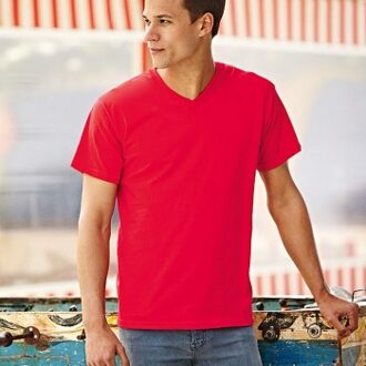 Fruit of the Loom Valueweight V-neck T * Actie * Rood,Zwart,Wit,Grijs,Blauw - Small,Medium,Large,X-Large,XX-Large,3XL,4XL,5XL