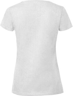 Fruit of the Loom Vrouwen / Dames Fit Ringgesponnen Premium Tshirt (Wit) - M